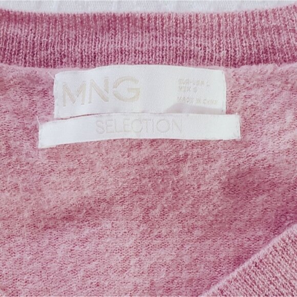 MANGO Selection 100% Wool Dusty Pink V Neck Pullover - Picture 6 of 8